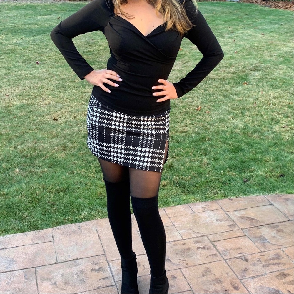 Plaid A-line mini skirt